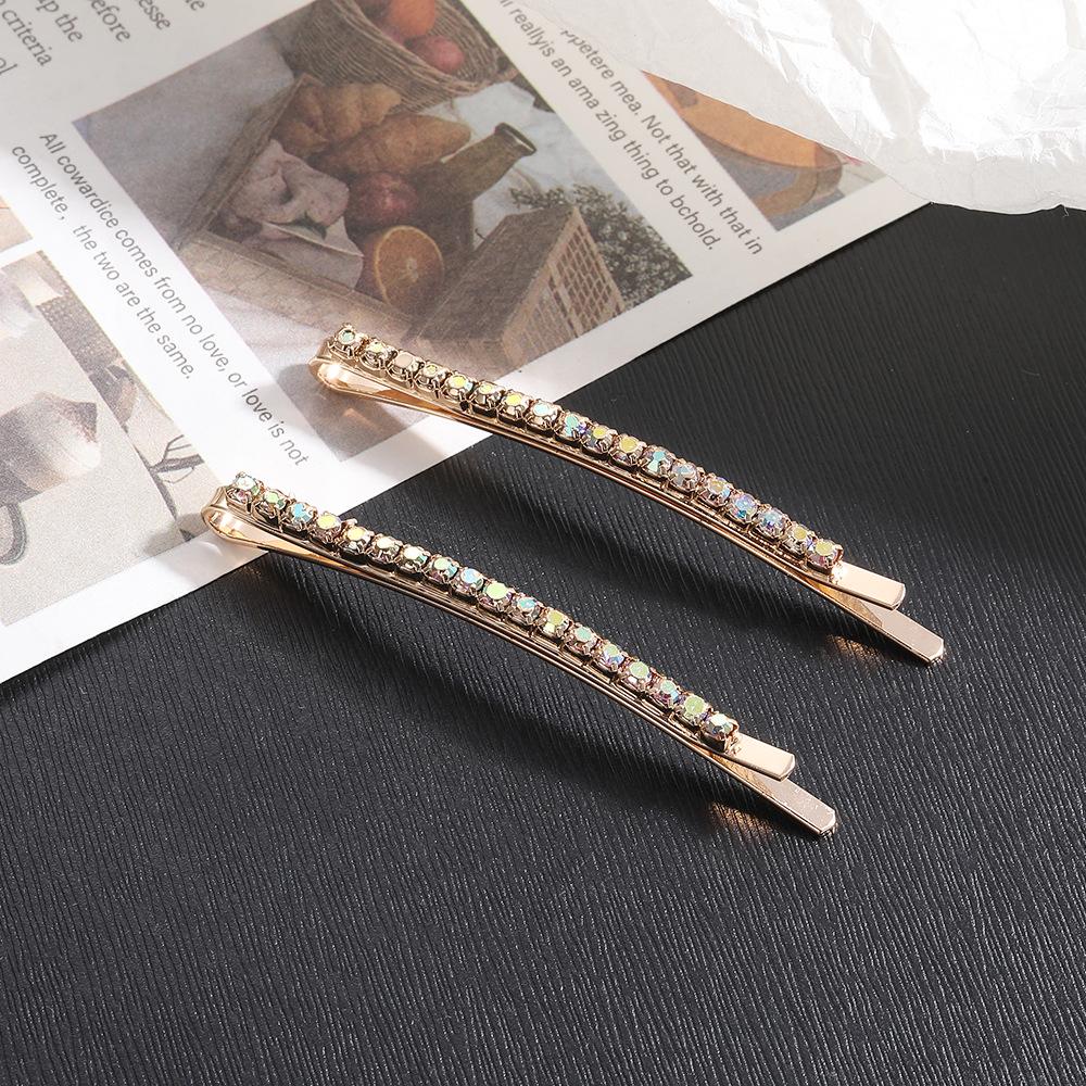 Chic Diamond Row Hair Clip: Elegant and Fashionable High-End Bangs Spring Hairpin