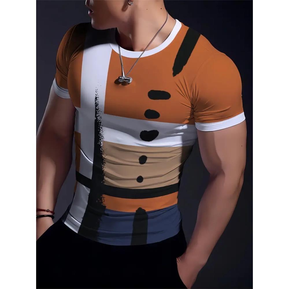 

Men s round neck short sleeved urban street fashion men s shirt outdoor casual T-shirt XS