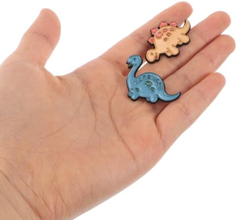 Yardenfun 5 Pack Dinosaur Brooches Alloy Safe Clasp Cute Lightweight Pins for Women Girls Clothing Accessories Random Style