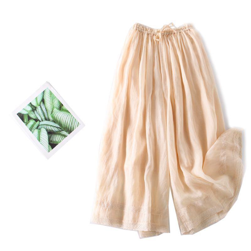 2026 Spring/Summer New Women's Cotton-Linen Straight Wide-Leg Pants, Artistic Loose Ramie Casual Pants