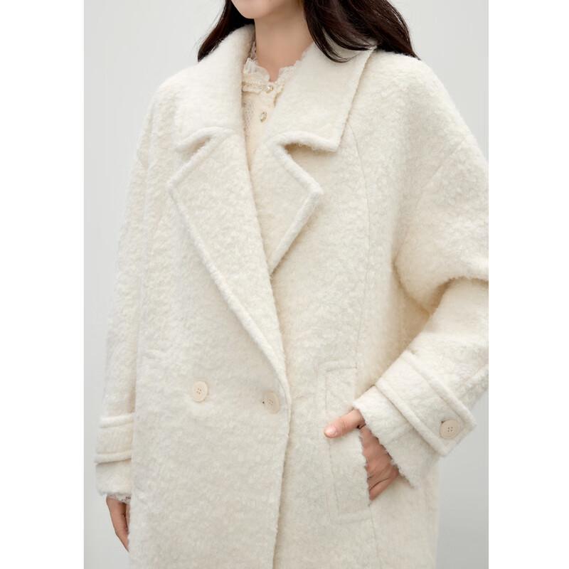 Qiusbiyiren Women's Wool Blend Lapel Sweater