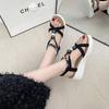 Fashion Summer Shoes for Women Sandals Slip-on Women Wedge Bohemia Casual Platform Sandals Female Peep Toe Outdoor Beach Shoes Size 42