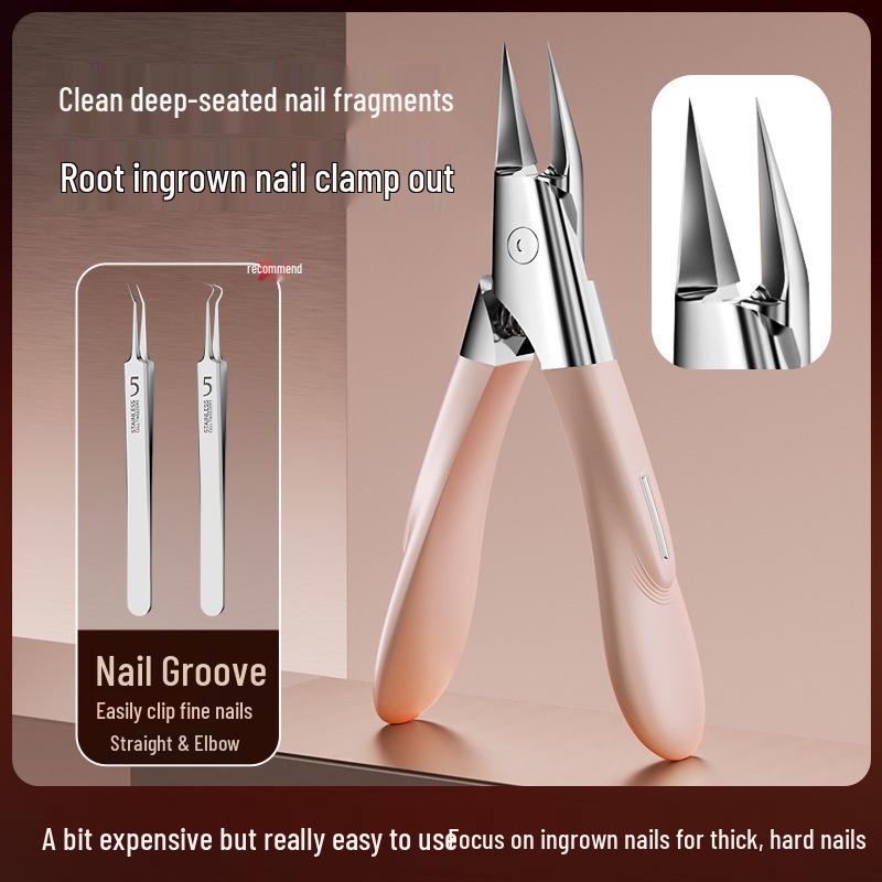 Multi-Functional Angled Stainless Steel Ingrown Nail Pliers for Thick Toenails
