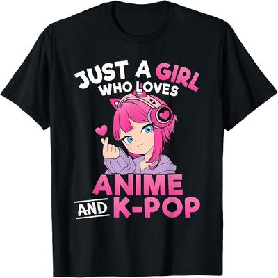 Tylko Dziewczyna, Która Kocha Anime I K-Pop Uroczy Miłośnik Muzyki K-Pop Koszulka
