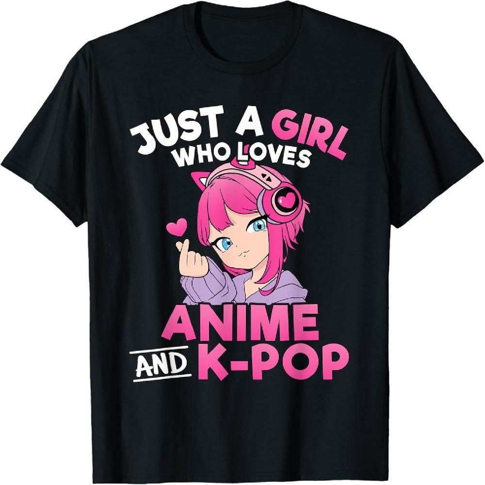 

Просто девушка, которая любит аниме и K-pop. Милая футболка для любителя K-pop музыки. XXXXXL чёрный