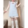 Sweet plaid lace short sleeve summer new nightdress Japanese student dress loose pajamas can be worn outside