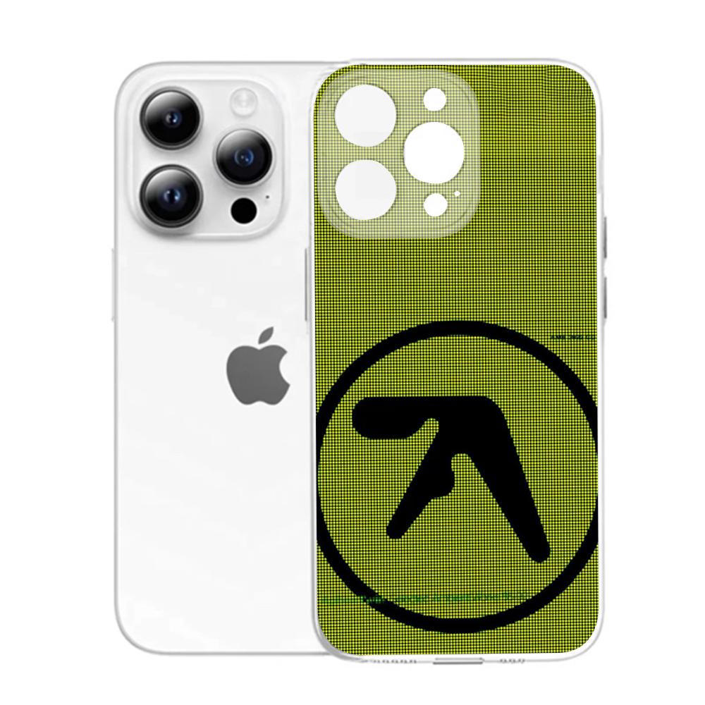 Aphex Twin Logo Art Phone Case For iPhone 16,15,14,13,12,11 Pro,Max,Plus,X,XS,XR,SE,Mini Transparent Silicone Soft