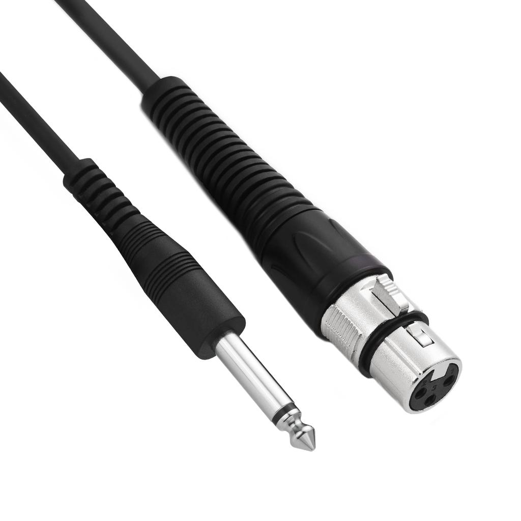 CAROL XLR Female to 6.3mm (14") Microphone Cable, 16.5ft (4.5m), Black, 3-Piece Integrated Design, Compatible with XLR Preamps and Audio Accessories