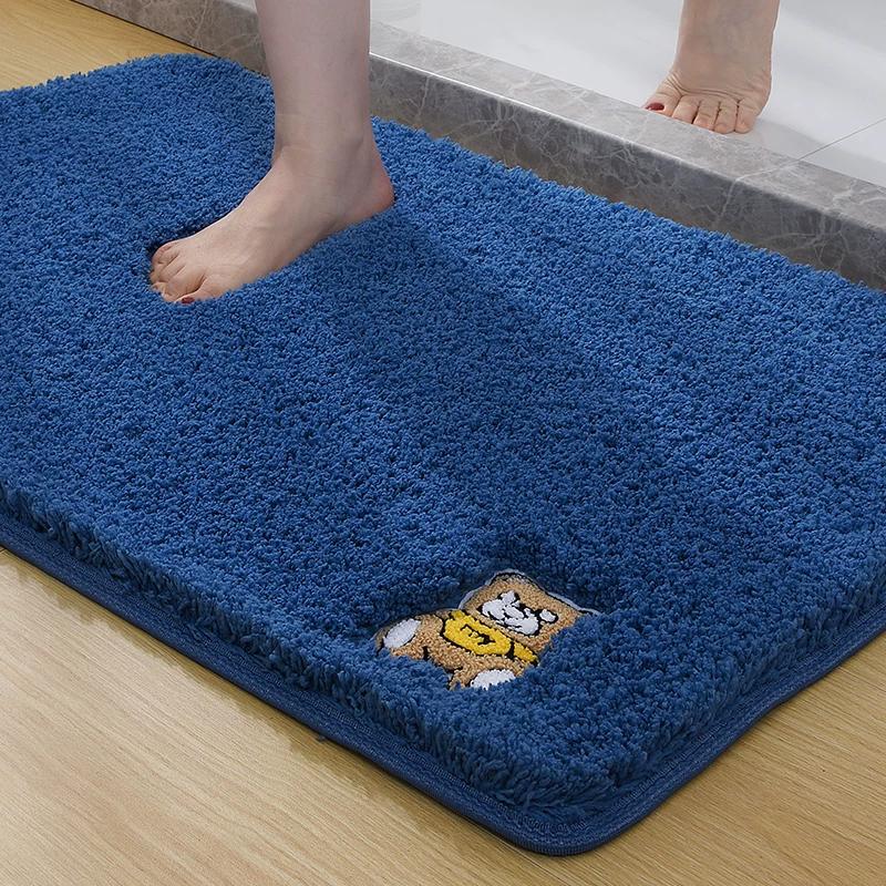 Bathroom Floor Mat, Water-Absorbent Bathroom Foot Mat, Non-Slip Mat, Carpet Mat, Toilet Door Mat, Household Plush Special Mat