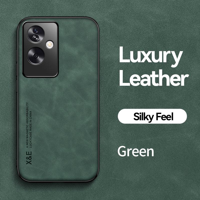 

KEYSION Роскошный ретро чехол из искусственной кожи для OPPO A79 5G Мягкий силиконовый + противоударный чехол для телефона из ПК для OnePlus 1+ Nord N30 SE 5G for OPPO A79 5G зелёный