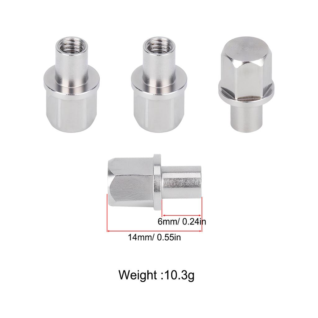 4PCS 12mm Hex Wheel Hub Drive Adaptor Extension Column Metal Nut 12/15/17/20/25mm for 1/10 RC Crawler Axial SCX10 TRX4