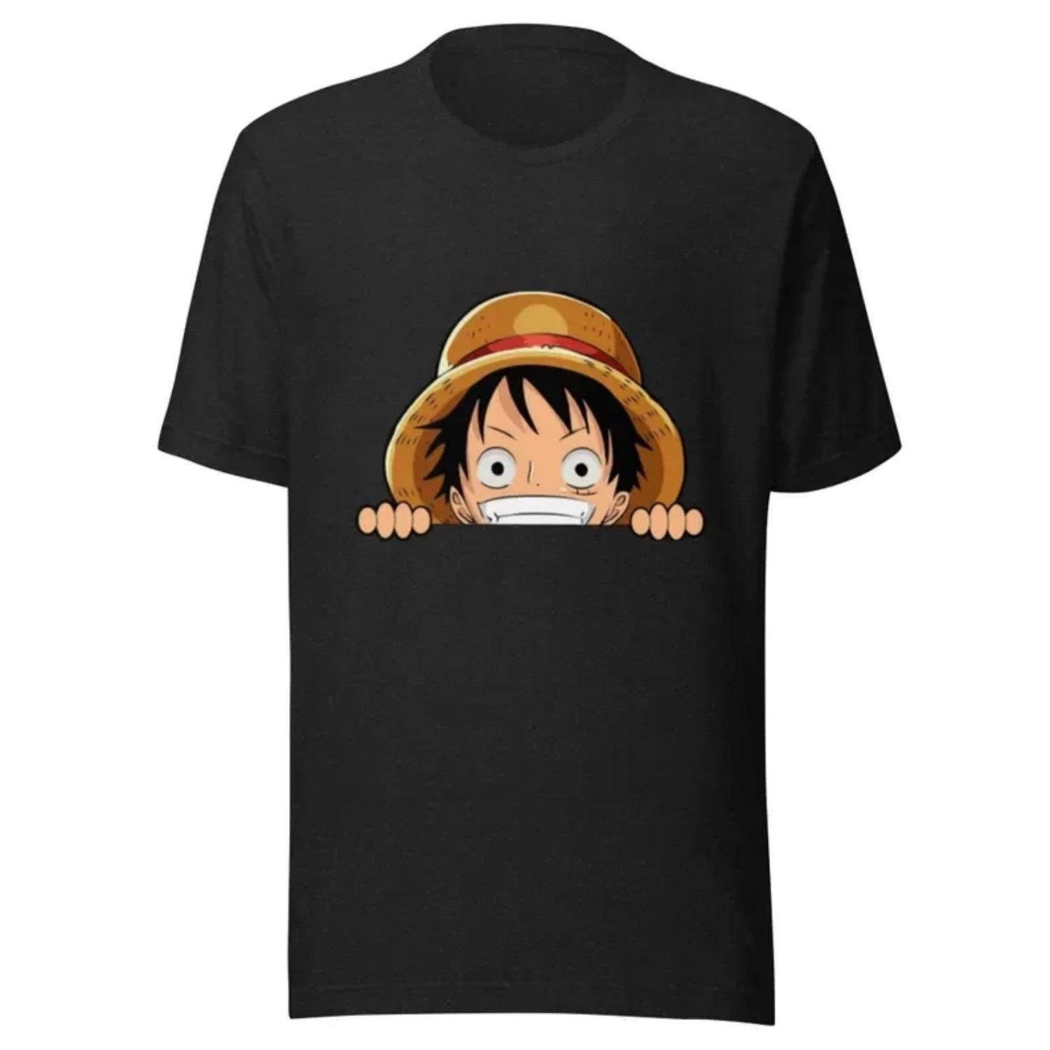 

2026 New Fashion One Piece Men s and Women s Oversized T-shirt Short Sleeves Shanks Japanese Anime Niche Parent-child Clothes S чёрный