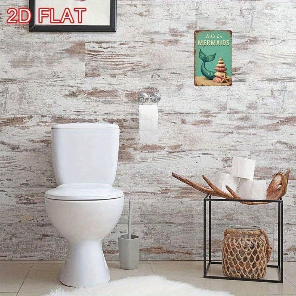 Mermaid Vintage Metal Wall Sign 12x8 Rustic Tin Decor Retro Bar Cafe Kitchen Pub Farmhouse