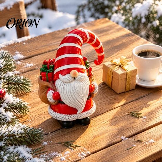 Indoor Christmas Party Supplies Gnome Figurine, Resin Swedish Tomte Statue with Xmas Tree/Gift Bag, Gnomes for Home Decor Collectible Holiday