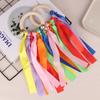 Colorful Ribbon Dance Props Rainbow Silk Wooden Ring Bells Hand-Shaken Bells For Kindergartens