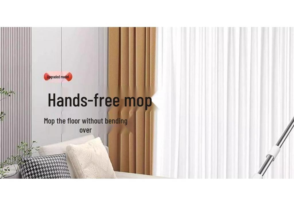 Large Absorbent Hands-Free Flat Mop: Easy One-Drag Cleaning, New Model with Thickened Head for Household Use