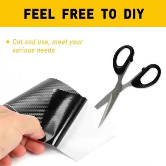 5D Ultra Shiny Black Glossy Carbon Fiber Wrap Sticker Vinyl Film Decal 10CM*3M