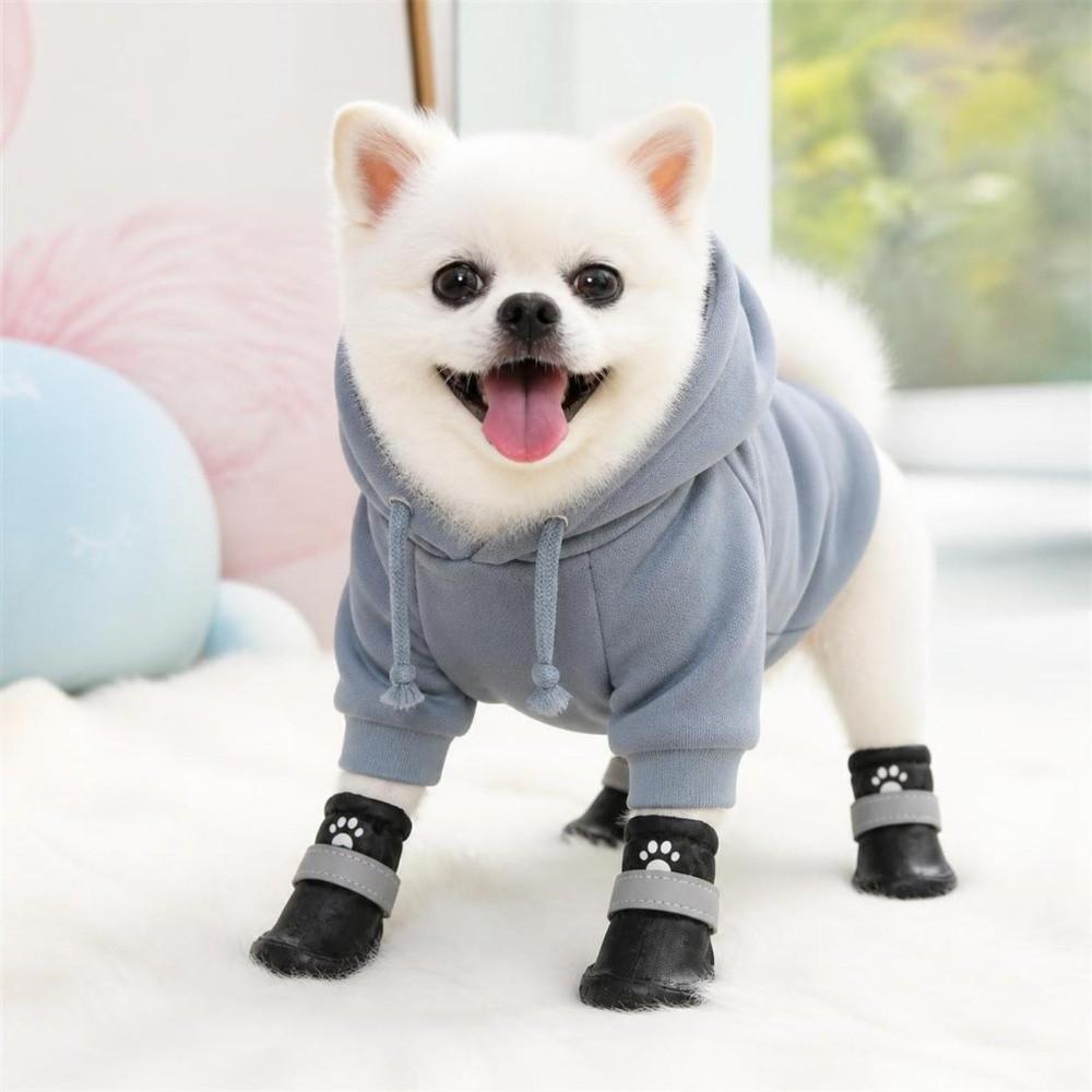 4Pcs Anti-Slip Dog Shoes Waterproof Dog Footwear Fashion Pet Boots Puppy