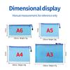 A3 A4 A5 A6 Portable Zipper File Bag Transparent Single-layer Mesh Student Test Paper Data Storage Bag Office Files Stationery