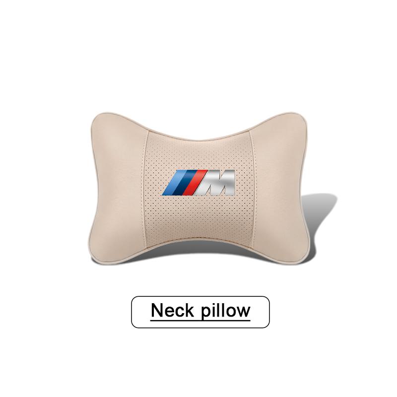 Car Headrest M-emblem Neck Pillow Auto Accessories For BMW E46 E90 E60 F30 F10 E39 E36 F20 G20 G30 E92 E87 E91 X5 E70 F11 E30 X3 BA8