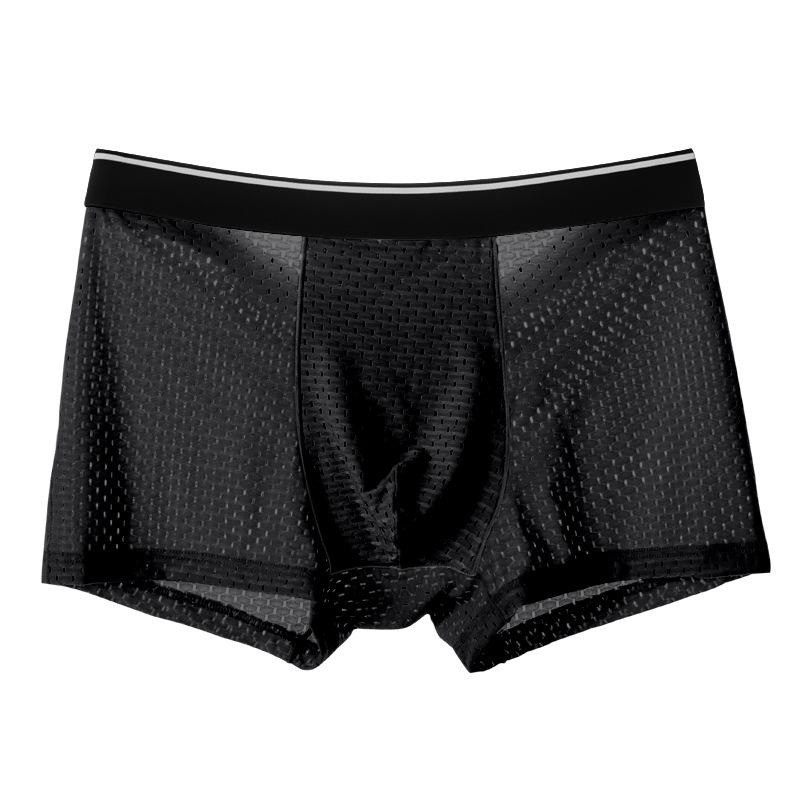 Men's Thin Modal Ice Silk Boxer Briefs - Breathable, Comfortable, Mesh Bamboo Fiber Underwear
