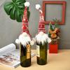 Knitted Faceless Old Man Christmas Wine Bottle Cover & Stopper Gift Set