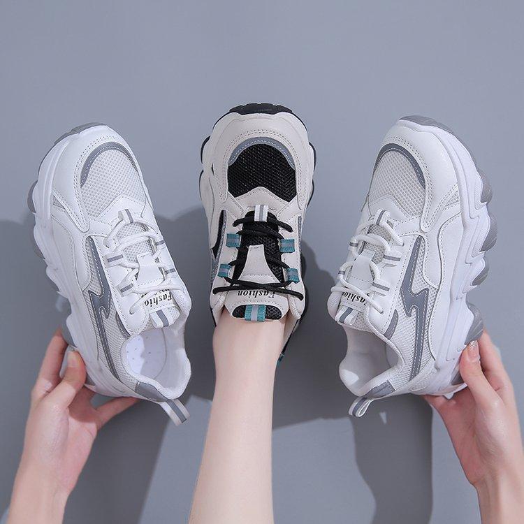 Daddy shoes girl 2025 spring and autumn wave soft sole fashion color matching muffin sweet cool ins casual sports shoes mixed batch