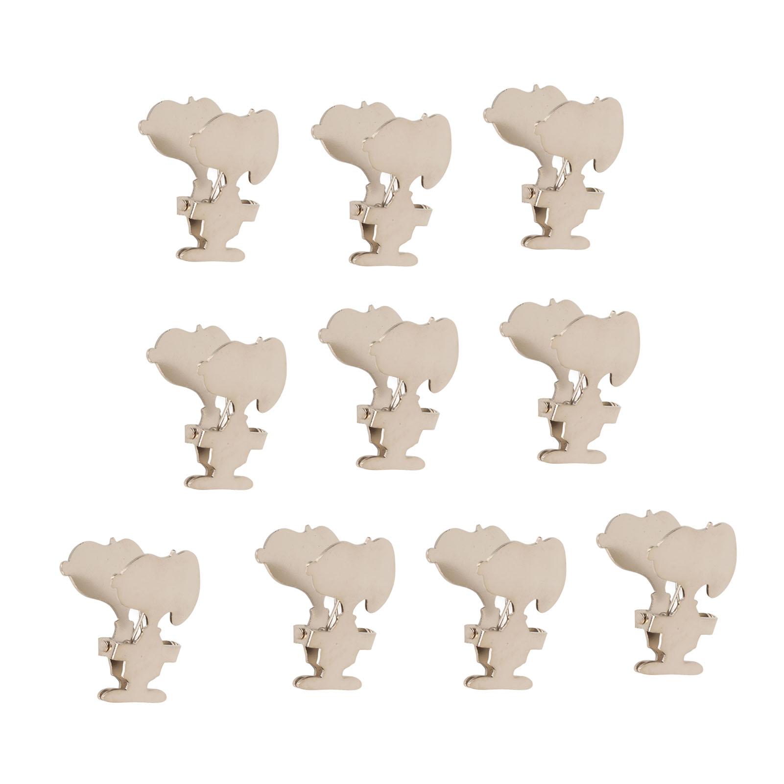 

10 шт. канцелярских зажимов с сильным зажимом, универсальные, легкие, портативные, мультяшные канцелярские зажимы Silver