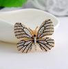 Korean Style Butterfly Drip Oil Brooch with Rhinestones - Exquisite Corsage Clothes Accessory