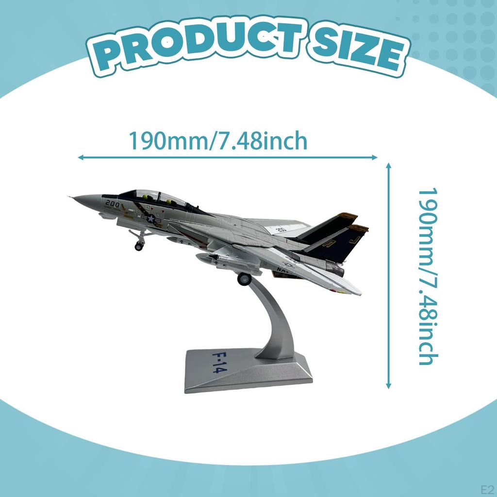 1/100 F-14 Fighter Plane Toy Diecast Alloy Model for TV Cabinet Office Shelf