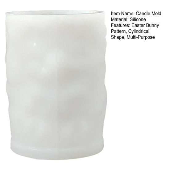 Stampo Candela di Pasqua Silicone Goffrato Coniglio Motivo Floreale Stampo Cilindrico per Realizzare Candele Forniture per Feste di Pasqua