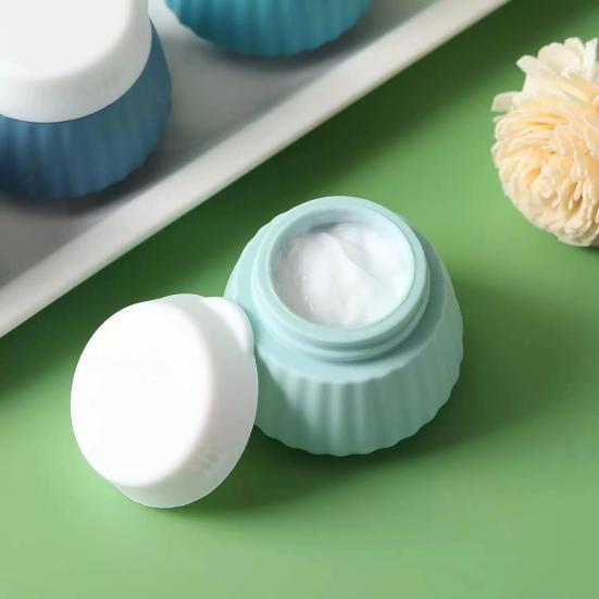 4Pcs 40ML Silicone Travel Bottle with Clear PVC Bag Leak Proof Reusable Facial Cream Lotion Sunscreen Storage Jar Portable Refillable Empty Toiletries