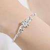Stylish Butterfly Love Flower Silver Bracelet - High-Quality Frosted Bead Design, Ideal Gift for Women.