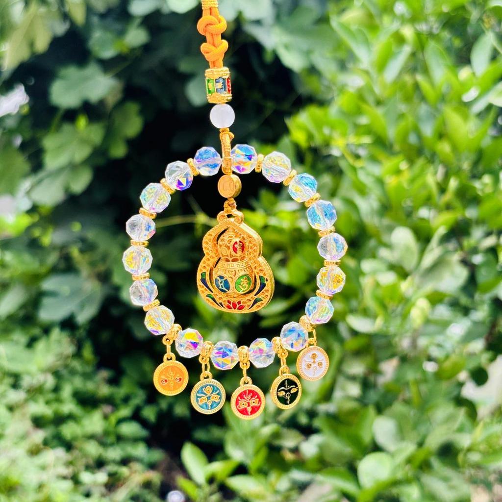 Pendentif de voiture Dieu de la richesse Lingyin Wulu de Hangzhou: Boulier Coloré pour Décoration de Véhicule Haut de Gamme, Symbolisant la Paix et la Fortune