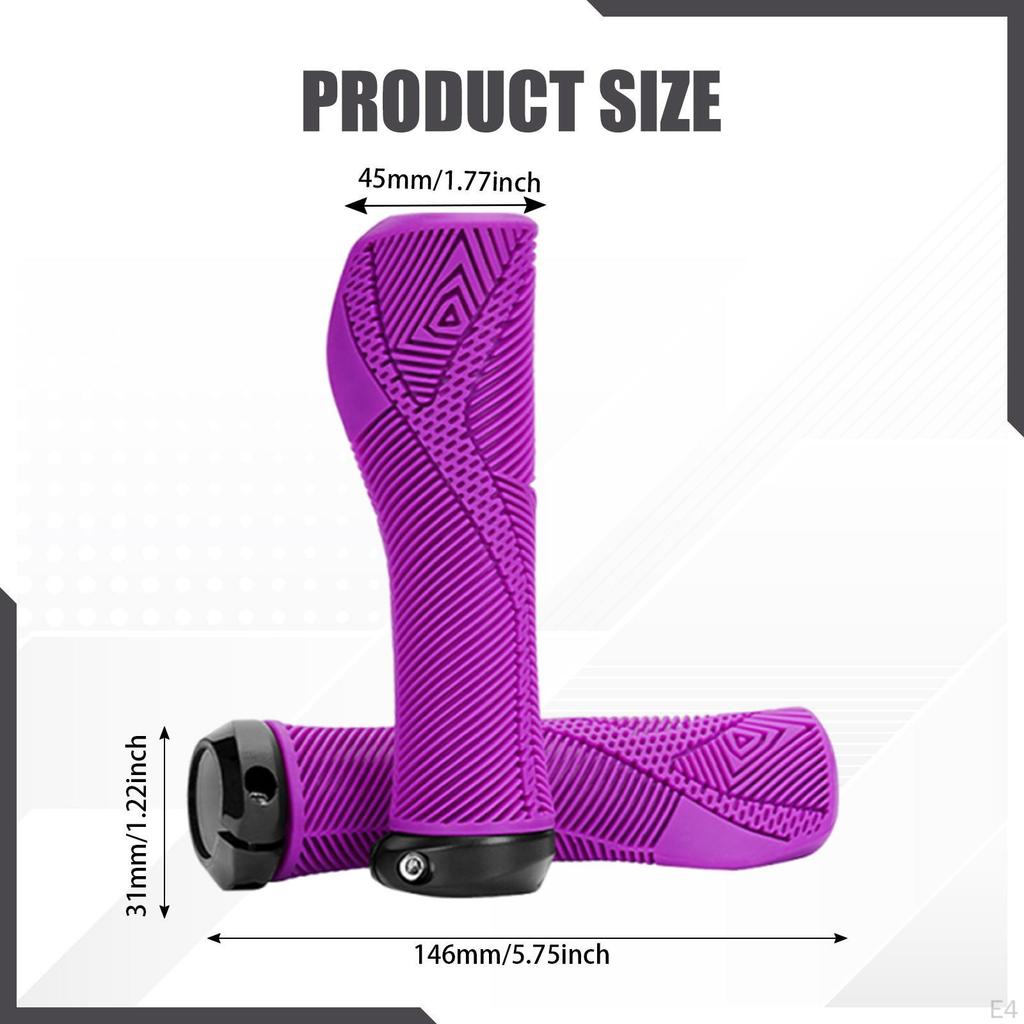 2 Pieces Bike Handlebar Grips Grip Rubber Lightweight Anti Slip Shock Absorption