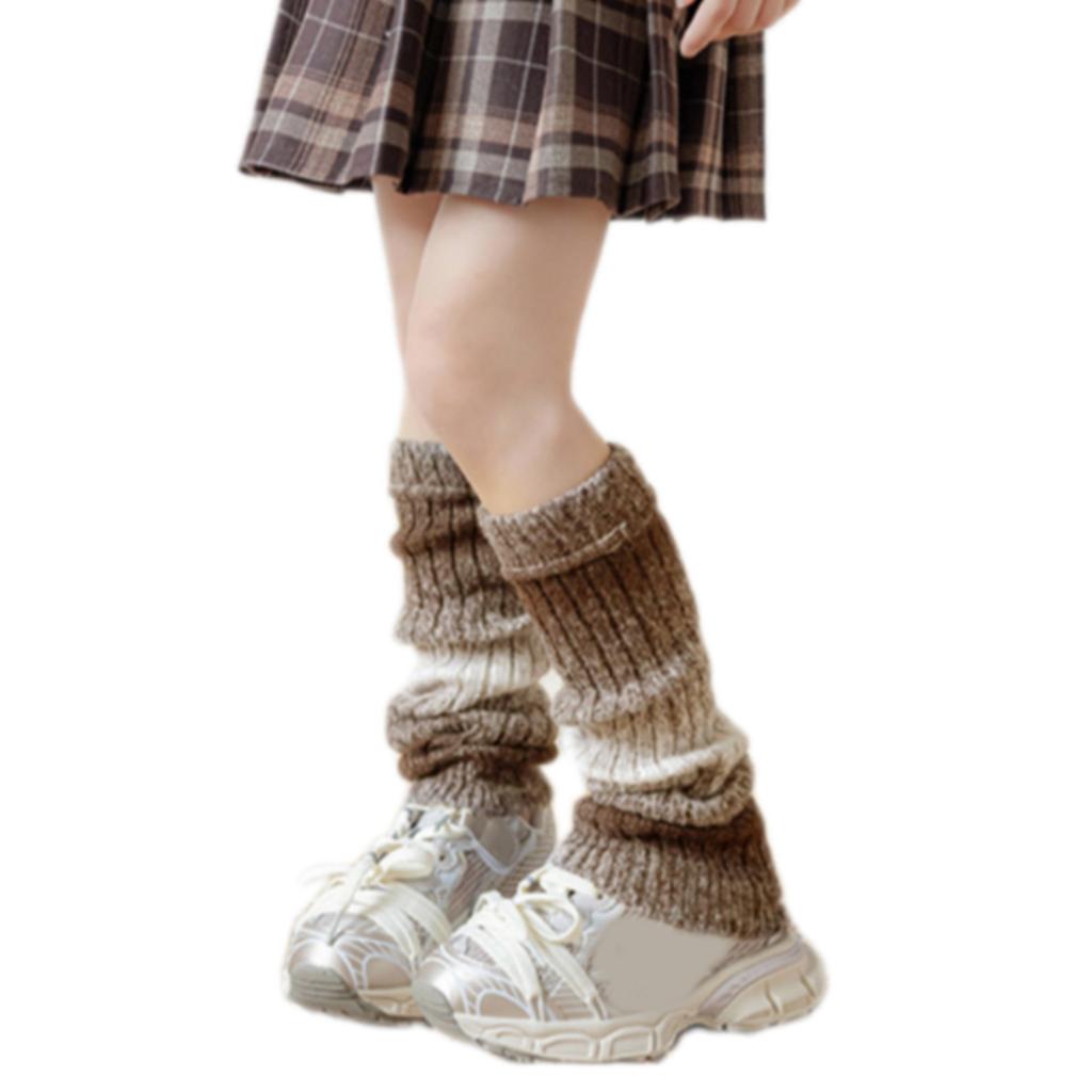 Handgemachte gehäkelte Stulpen Socken mit Farbverlauf für kleines Mädchen Stiefelsocken Atmungsaktiv Warm Leggings Winter Beinschutz