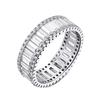 New Rectangular Mosaic Created Moissanite Diamond 925 Silver Engagement Rings for Women Wedding Fine Jewelry