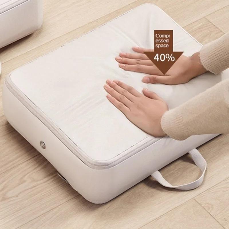 Home Large-capacity Clothing Storage Bag Travel Folding Double Zipper Compression Bag Portable Handheld Compression Packing Bag