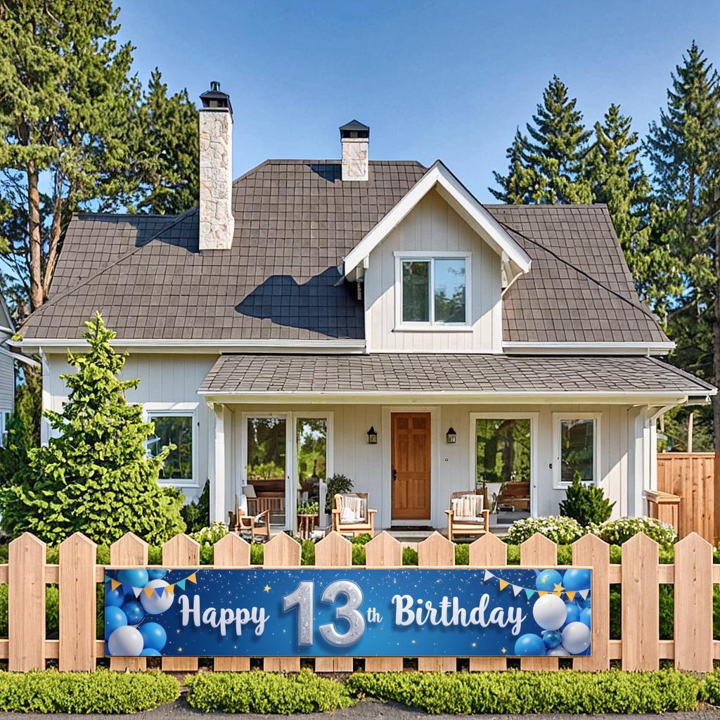 Decorative 13th Birthday Banner  Birthday Celebration Banner  Teen Birthday Banner for Indoor Decoration Party Decor