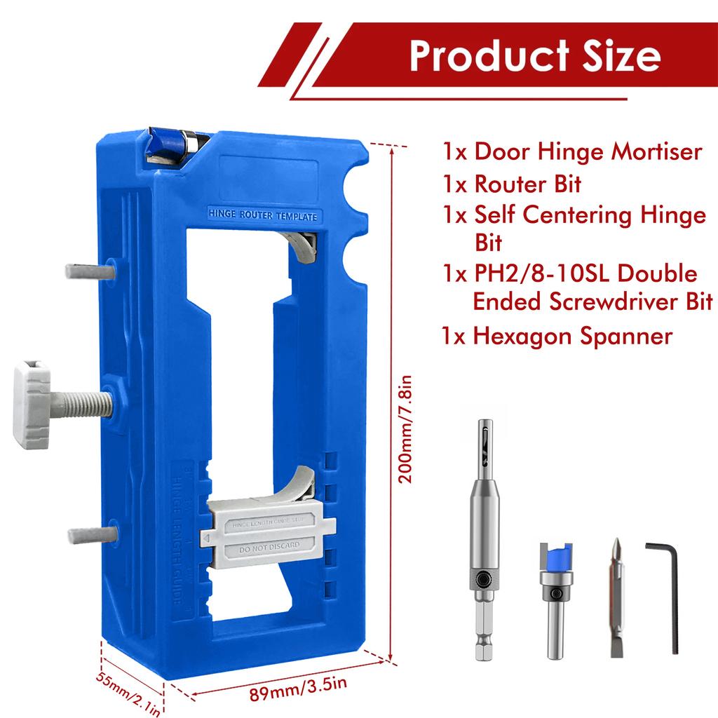 Door Hinge Jig Door Hinge Mortiser Hinge Installation Kit Door Hinge Router Template For 3 Inch To 5 Inch Hinges