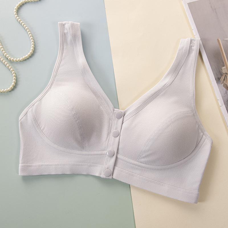 

Бюстгальтер без косточек с застежкой спереди для женщин среднего и пожилого возраста - Легкий, легко снимается, однотонный дизайн 42 серый