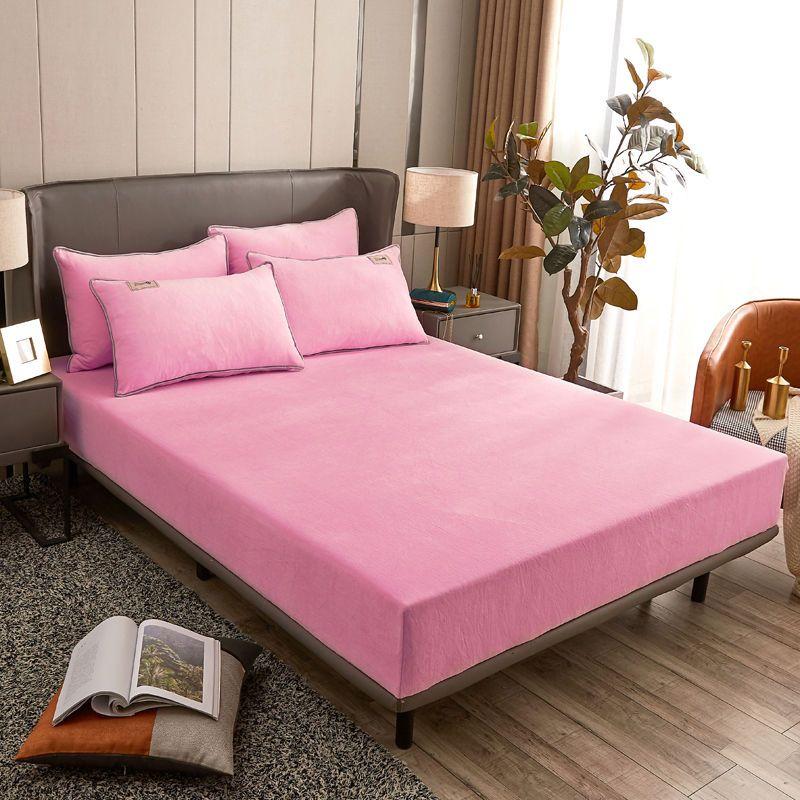 Warm Plush Fitted Sheet Elastic Mattress Cover Velvet Bed Cover Full Set Winter Soft Family Double Bed Bedding 120/150/180x200cm