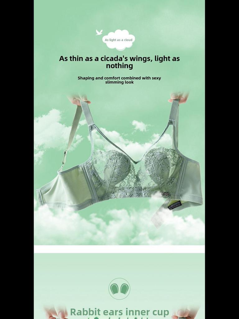 Summer Lace Adjustable Backless Bra with Rabbit Ears Design for Women