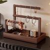 Wooden Jewelry Showcase Stand Multilayer Jewellery Displays Rack Necklace Ring Storage Shelf Bracelet Trinket Organizer Holder