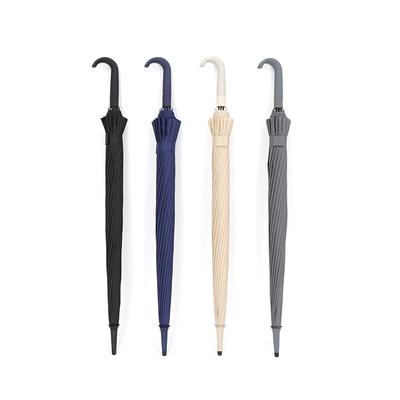 16-Bone Long-handled Umbrella Large Solid Color Simple and Strong Automatic Double Male Wind-resistant Umbrella
