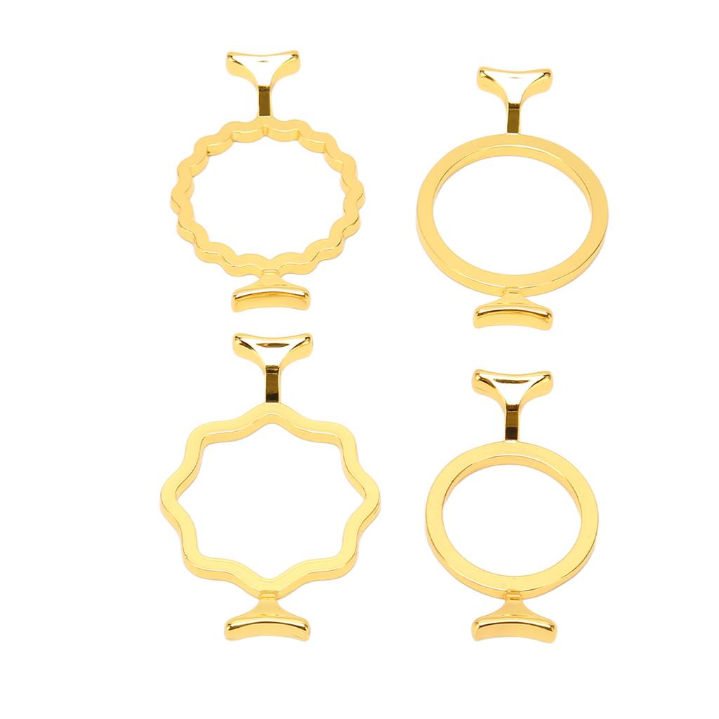 4Pcs Wax Seal Molds Gold Color Zinc Alloy Assorted Style Sturdy  Wax Seal Stamp Rings for 0.9