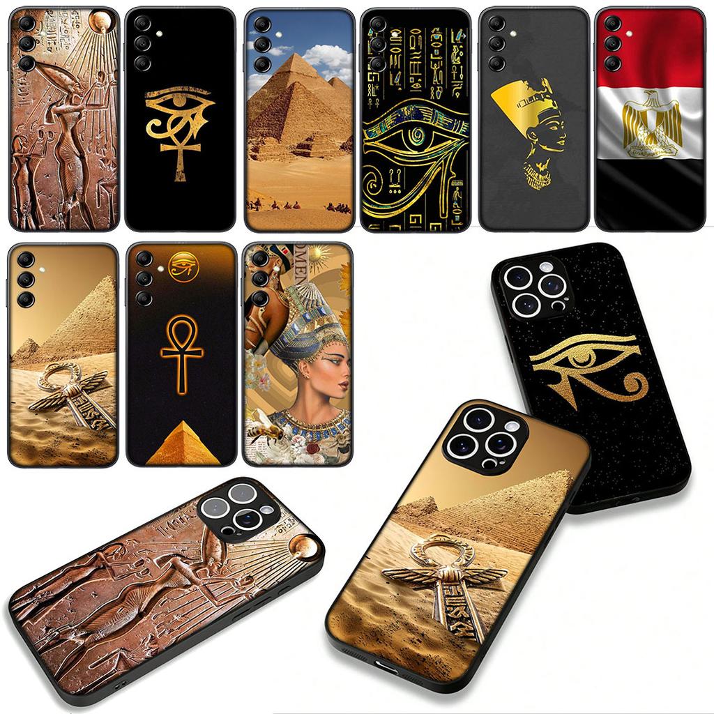 Anubis Ankh Egypt Nefertiti Flag for Samsung Galaxy A25 A37 A57 A12 A14 A31 A50 A51 A70 A71 A72 A21S A04 M15 Note 20 9 8 10 Case