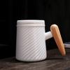 Chaxun Mutton Fat Jade Porcelain Tea Mug with Lid and Filter