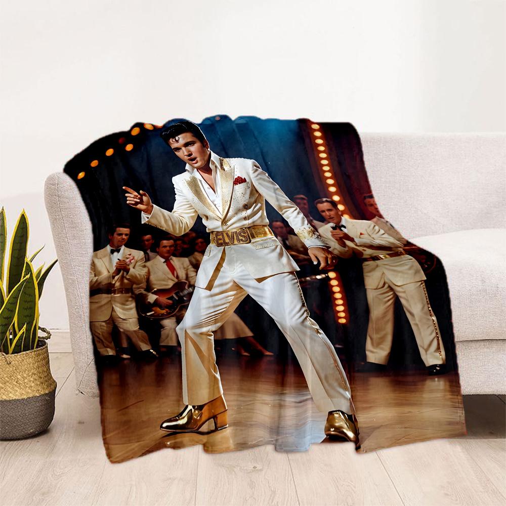 Elvis Presley Performance Blanket Soft Warm Cozy Perfect for Sofa Livingroom Seaside for All Occasions Modern Style Gifts For Family Or Friends