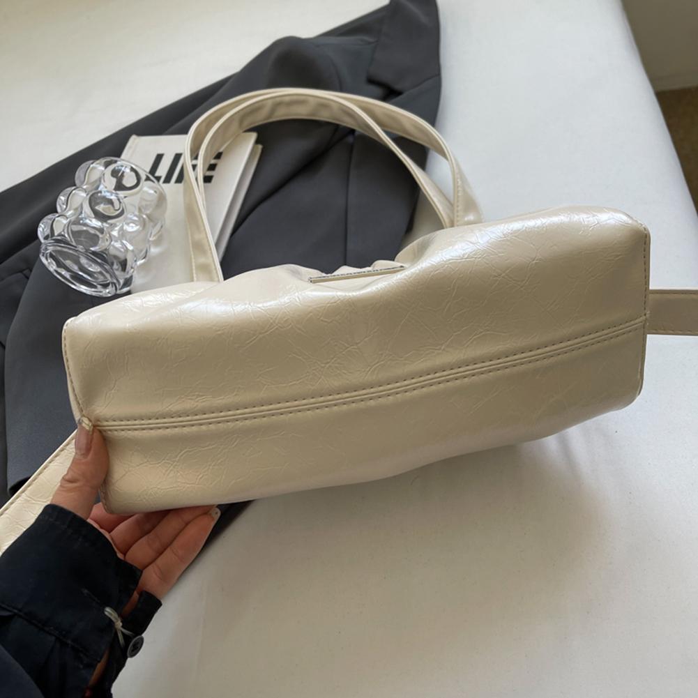 Plissierte Umhängetasche Damen PU Mode Handtasche geraffte solide Unterarmtaschen Hochwertige Tragetasche Luxus Achseltasche Chic Hobo Bag